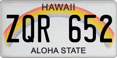HI license plate ZQR652