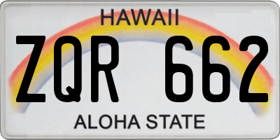 HI license plate ZQR662