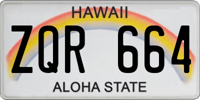 HI license plate ZQR664