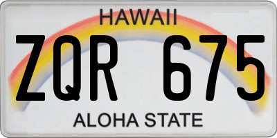 HI license plate ZQR675