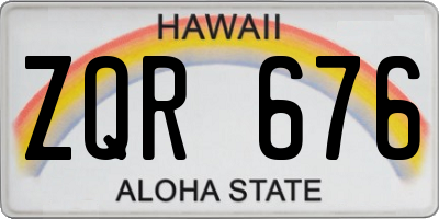 HI license plate ZQR676