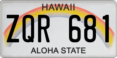 HI license plate ZQR681