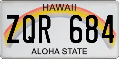 HI license plate ZQR684