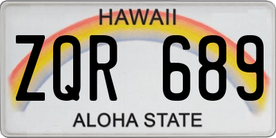 HI license plate ZQR689