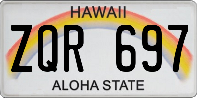 HI license plate ZQR697
