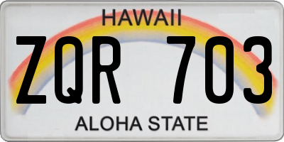 HI license plate ZQR703