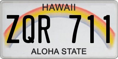 HI license plate ZQR711