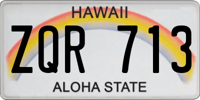 HI license plate ZQR713