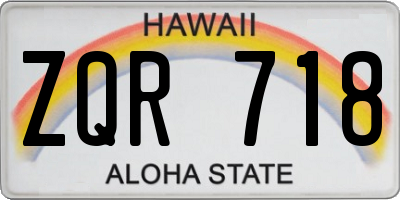 HI license plate ZQR718