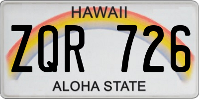 HI license plate ZQR726
