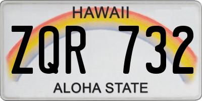 HI license plate ZQR732