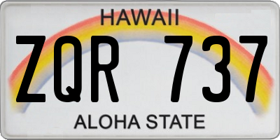 HI license plate ZQR737