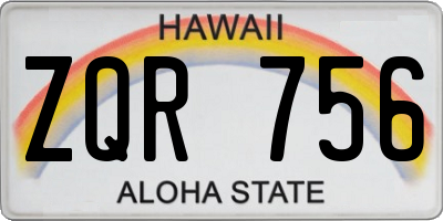 HI license plate ZQR756