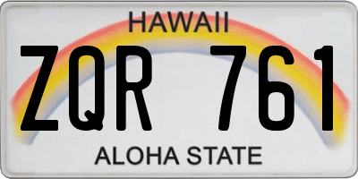 HI license plate ZQR761