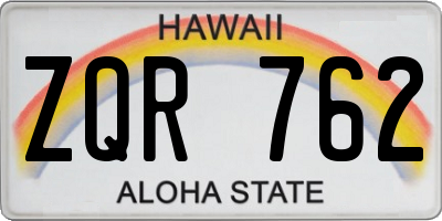 HI license plate ZQR762