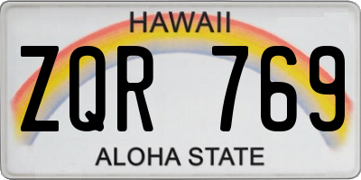 HI license plate ZQR769