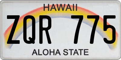 HI license plate ZQR775