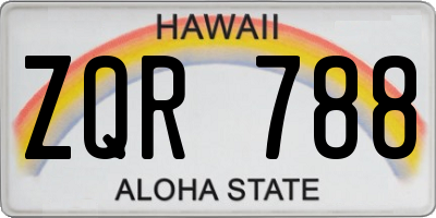 HI license plate ZQR788