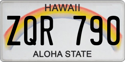 HI license plate ZQR790