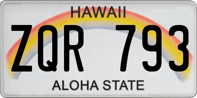 HI license plate ZQR793
