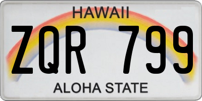 HI license plate ZQR799