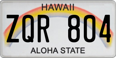 HI license plate ZQR804