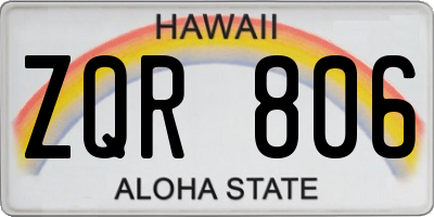 HI license plate ZQR806