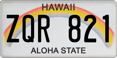 HI license plate ZQR821