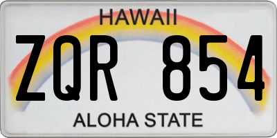 HI license plate ZQR854