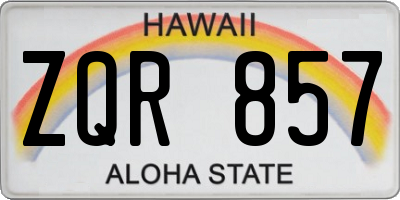 HI license plate ZQR857
