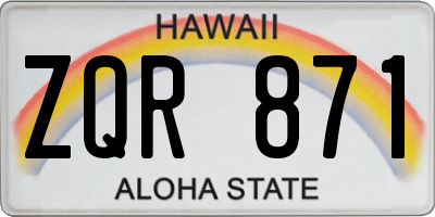 HI license plate ZQR871