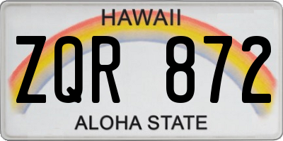 HI license plate ZQR872