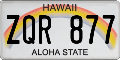 HI license plate ZQR877