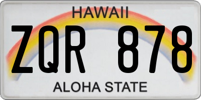HI license plate ZQR878