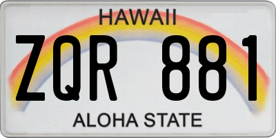 HI license plate ZQR881