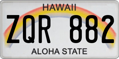 HI license plate ZQR882