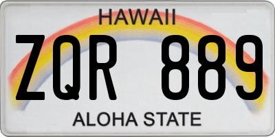HI license plate ZQR889