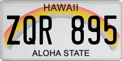 HI license plate ZQR895