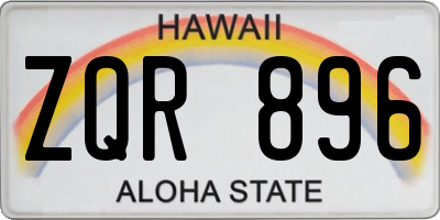 HI license plate ZQR896
