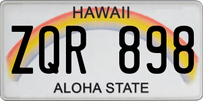 HI license plate ZQR898