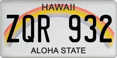 HI license plate ZQR932