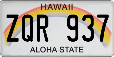 HI license plate ZQR937