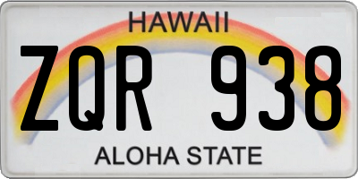 HI license plate ZQR938