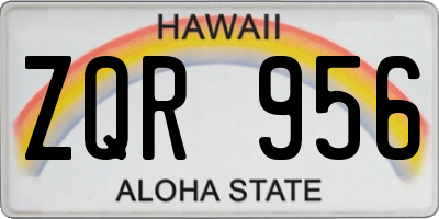 HI license plate ZQR956