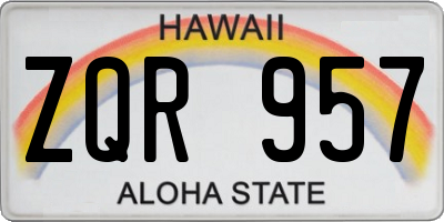 HI license plate ZQR957