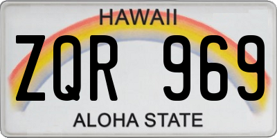 HI license plate ZQR969