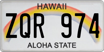 HI license plate ZQR974