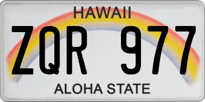 HI license plate ZQR977