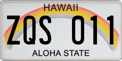 HI license plate ZQS011