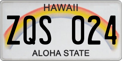 HI license plate ZQS024
